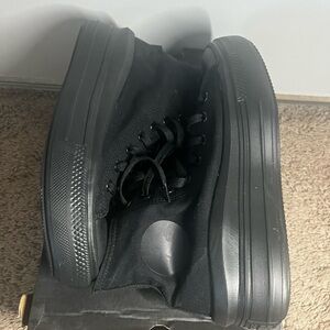 All-Black Platform Converse Canvas Sneakers